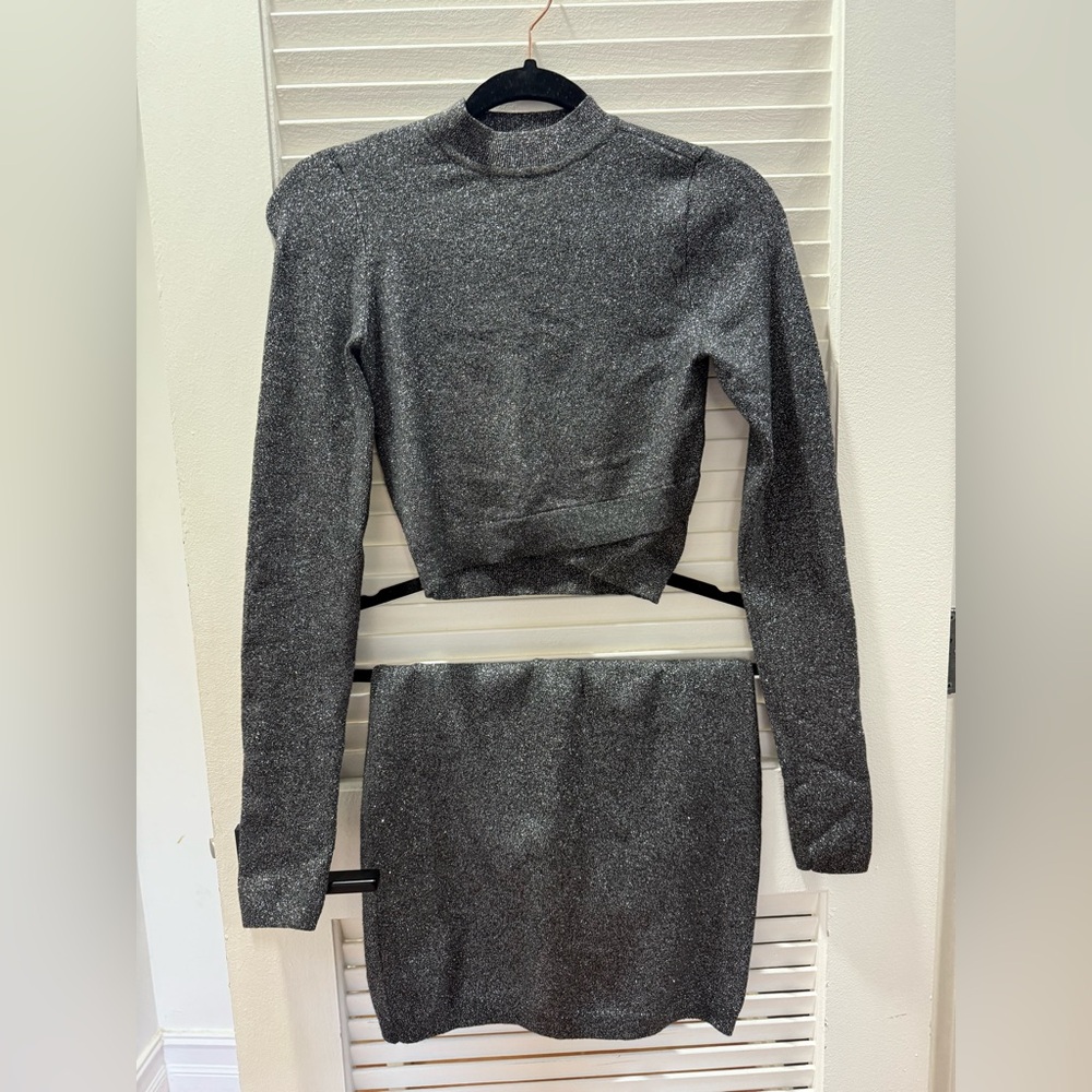 Metallic Body Con 2 Piece Set